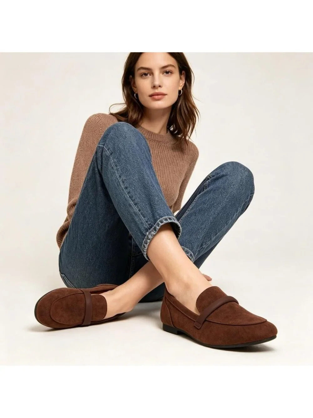 Women's Brown Faux Leather Slip on Shoes Runs Small Ballet Flats Comfortable